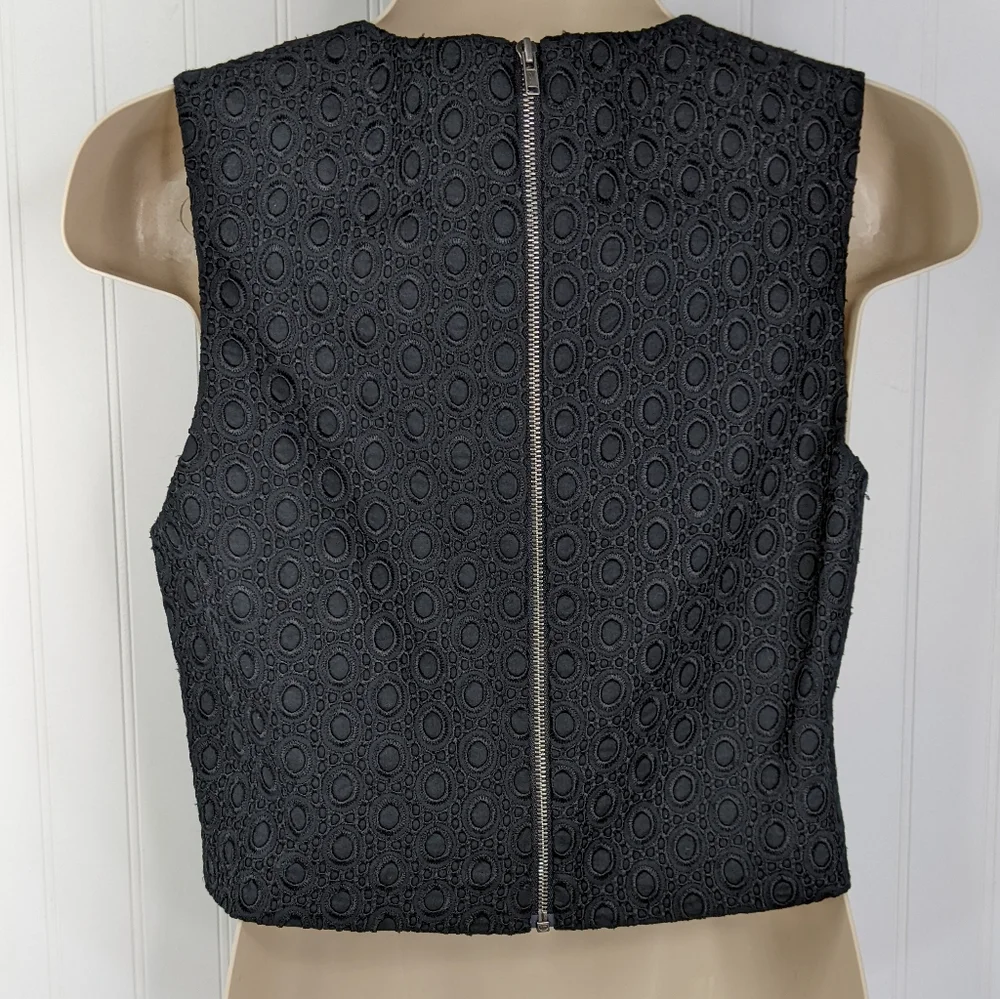 THEORY Yuranda Black Eyelet Tank Sz S - Picture 8 of 11